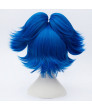 Touken Ranbu Online Sayosamonji Blue Cosplay Hair Wig + Two Ponytails