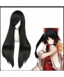 Touhou Project Hakurei Reimu Black Long Straight Cosplay Wig