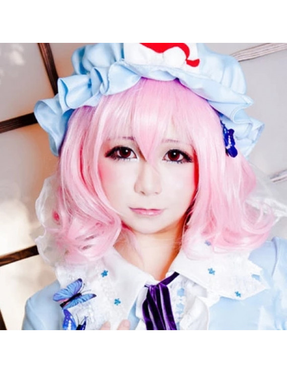 Touhou Project Saigyouji Yuyuko Pink Short Anime Cosplay Wig