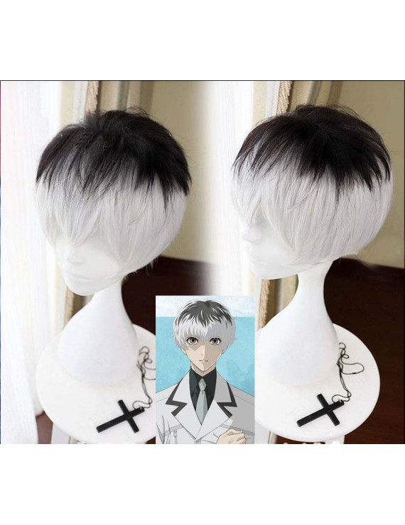 Tokyo Ghoul Haise Sasaki Two Tone Short Straight Cosplay Wig