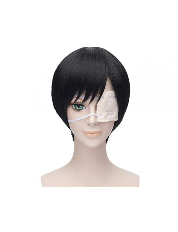 Tokyo Ghoul Ken Kaneki Black Short Straight Cosplay wig 30cm 