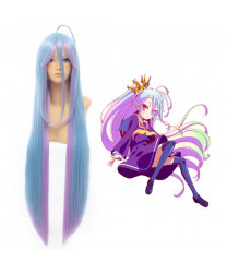 No Game No Life Shiro Long Light Blue Anime Cosplay Wig