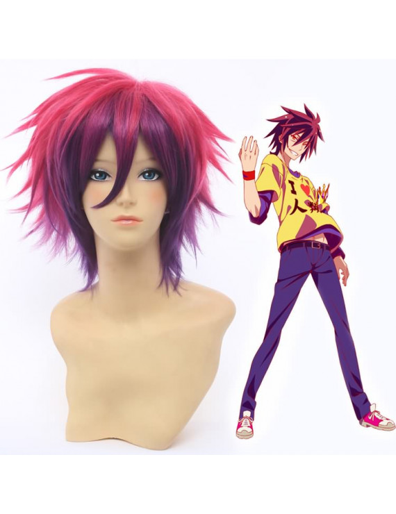 No Game No Life Sora Rose Purple Short Styled Anime Cosplay Wig 