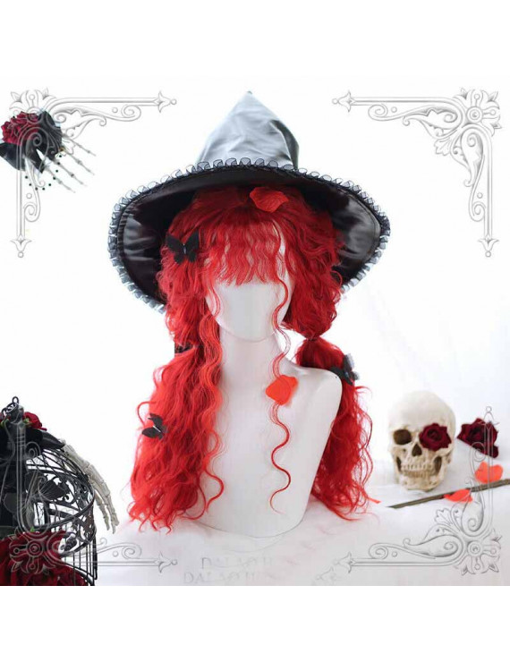 Sweet Lolita Wig Long Curly Red Harajuku Synthetic Hair Wig