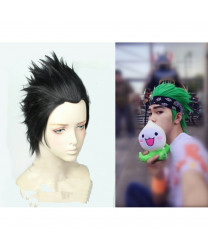 Overwatch Cosplay Wig Genji Sparrow Skin Green Black Japan Anime Wig