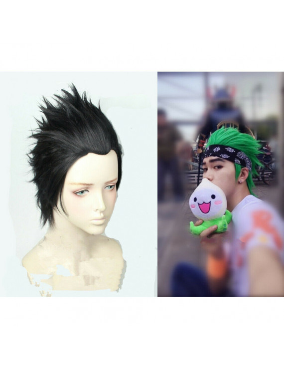 Overwatch Cosplay Wig Genji Sparrow Skin Green Black Japan Anime Wig