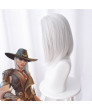 Overwatch Ashe New Hero White Short Straight Anime Cosplay Wig