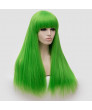 Cream Light Green Lolita Wig Long Straight Synthetic Hair Party Wig