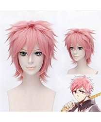 Blue Exorcist Renzo Shima Heat Resistant Fiber Pink Anime Cosplay Wigs