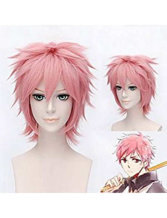 Blue Exorcist Renzo Shima Heat Resistant Fiber Pink Anime Cosplay Wigs