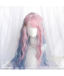 Sweet Lolita Wigs Long Blue Gradient Double Ponytail Party Wig