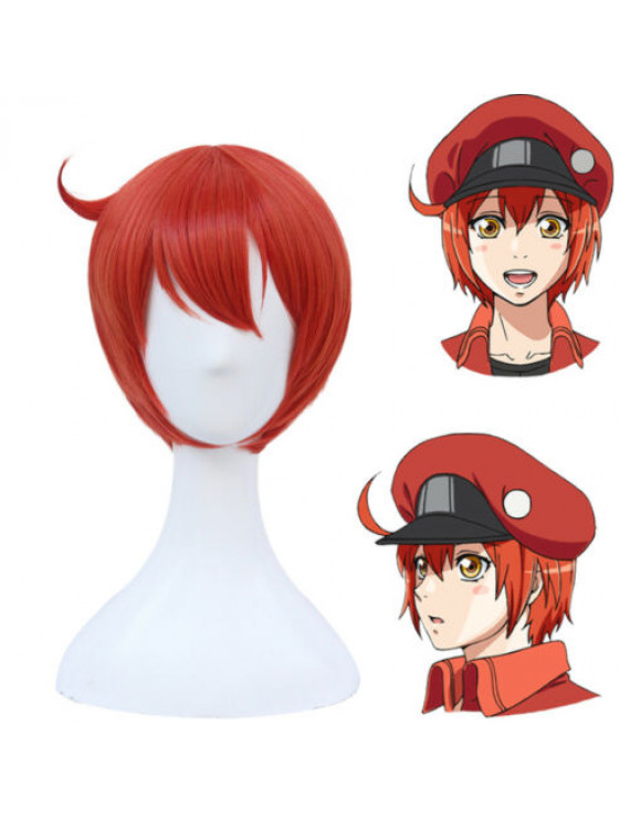 Cells At Work Red Blood Cell Red Short Anime Cosplay Wig