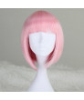 Brown Pink Short Straight Heat Resistant Fiber Classic Lolita Wig