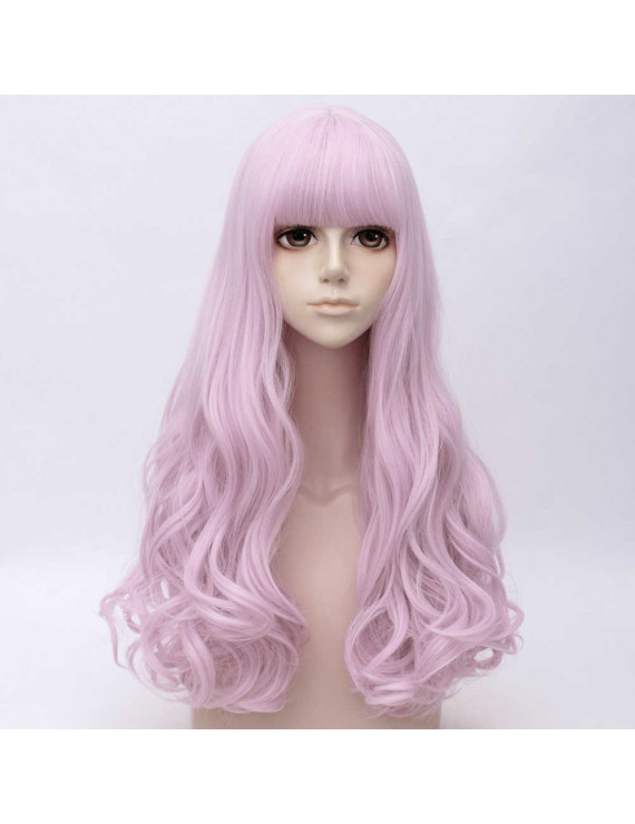 Brown Purple Long Curly Heat Resistant Fiber Sweet Lolita Wig