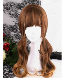 Brown Long Curly Heat Resistant Fiber Sweet Lolita Wig