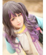 Couple Harajuku wind black gray gradient purple lolita temperament long curly wig