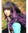 Couple Harajuku wind black gray gradient purple lolita temperament long curly wig