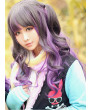 Couple Harajuku wind black gray gradient purple lolita temperament long curly wig