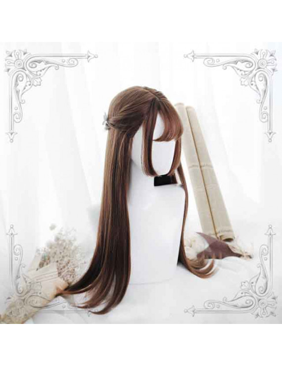 Dark Brown Long Straight Sweet Hair Sweet Lolita Wig