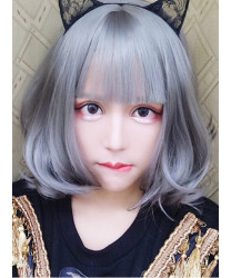 Long Straight Hair Harajuku Style Granny Grey Inner Buckle Classic Lolita Wig