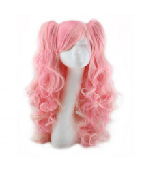 Lovely Large Wave Long Curly Hair Light Pink Lolita Wig