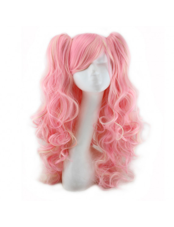 Lovely Large Wave Long Curly Hair Light Pink Lolita Wig