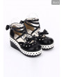 Round-toe Hollow Out Heart-shape Ruffle School Lolita High Heels Lolita Shoes