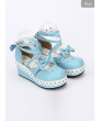 Round-toe Hollow Out Heart-shape Ruffle School Lolita High Heels Lolita Shoes