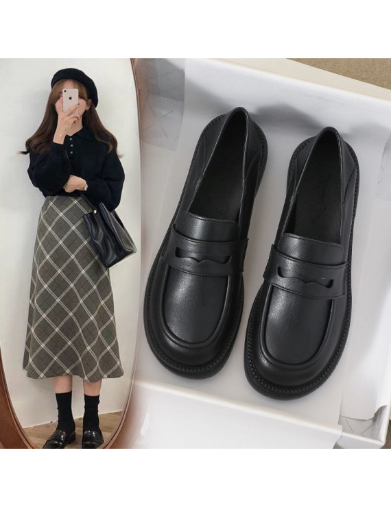 Japanese School Shoes Chic Square Toe Design in PU Material