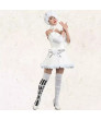 The Princess of Circus Doll Cosplay Costume - Black Butler Edition with Roses Hat and White Dress