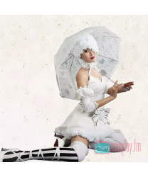 The Princess of Circus Doll Cosplay Costume - Black Butler Edition with Roses Hat and White Dress