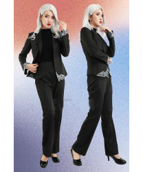 Persona 5  P5 Sae Niijima Black Suit Cosplay Costume