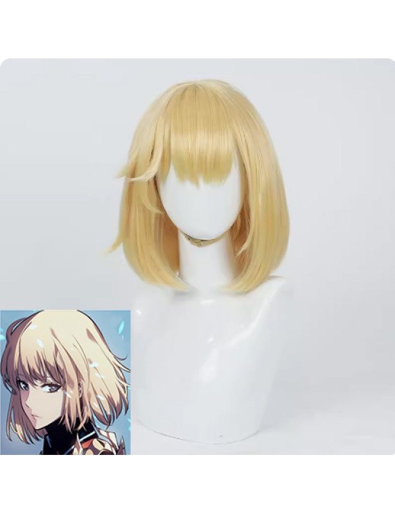 Solo Leveling Cha Hae-In Blonde Bob Anime Cosplay Hair Wig