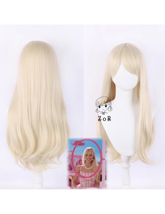 2023 Barbie Movie  Barbie Light Blonde Cosplay Wig