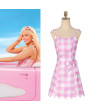 2023 Film Barbie Pink plaid dress Cosplay Costumes