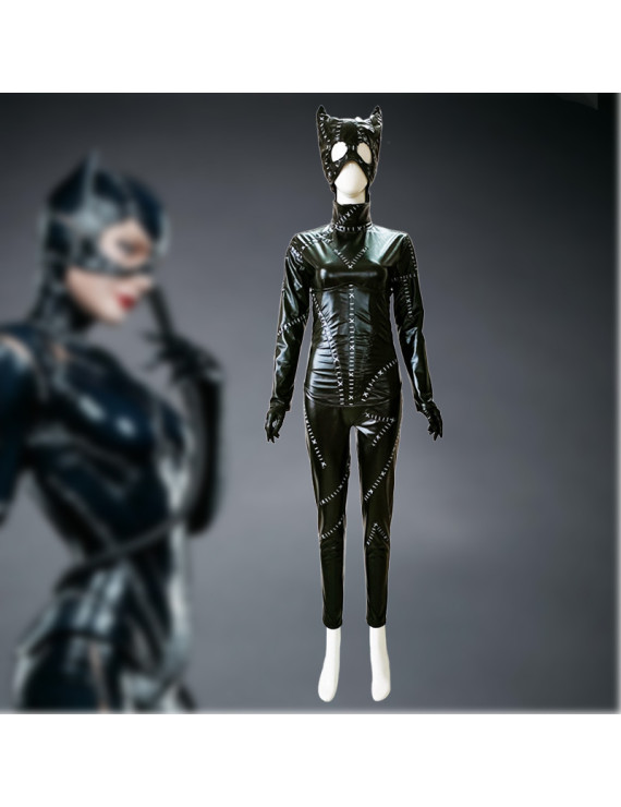 Batman Returns Catwoman Cosplay Costume Jumpsuit Costume with Corset