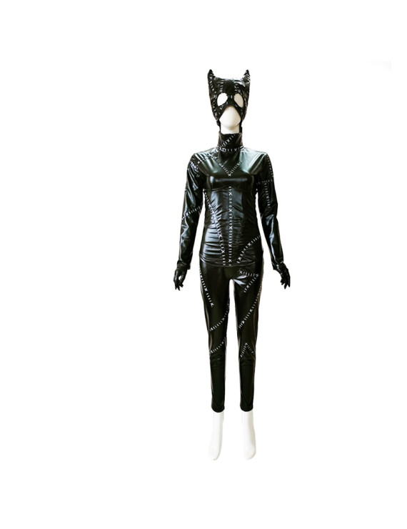 Batman Returns Catwoman Cosplay Costume Jumpsuit Costume with Corset