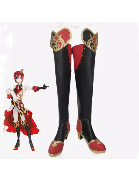 Twisted-Wonderland Riddle Rosehearts PU Boots Cosplay Shoes