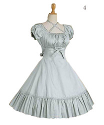 Sweet Lolita Style Burgundy Short Sleeve OP Dress