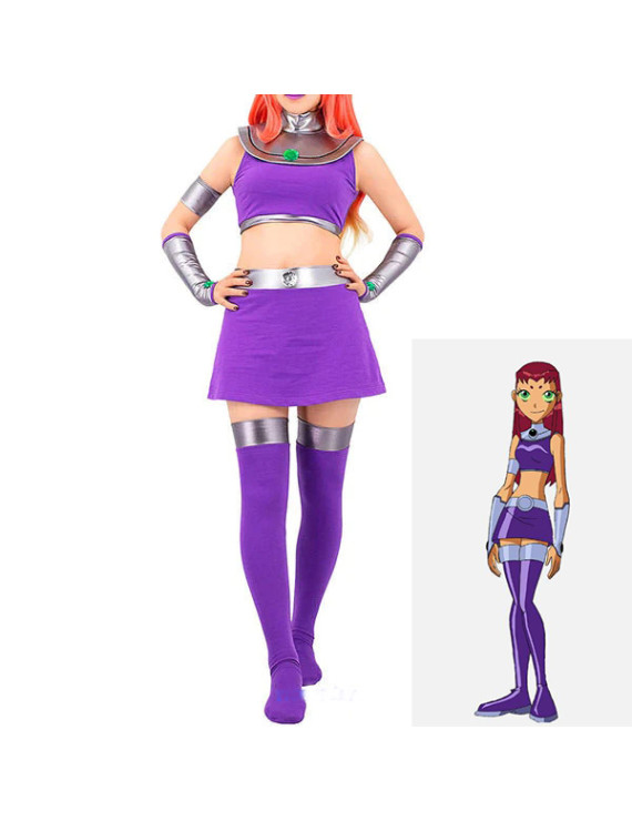 teen titans starfire halloween cosplay Costume