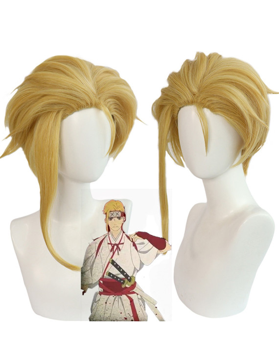 Jigoku Raku Yamada Asaemon Tenza Golden Short Cosplay Wig