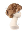 Frozen Princess Anna Coronate Highlight Bun Brown Cosplay Hair Wig