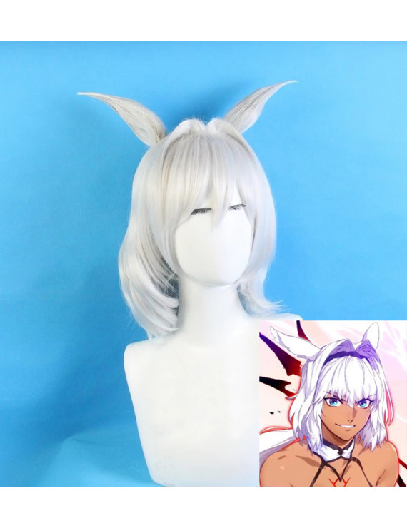Fate Grand Order Lancer Caenis Grey Short Cosplay Wig+ ears