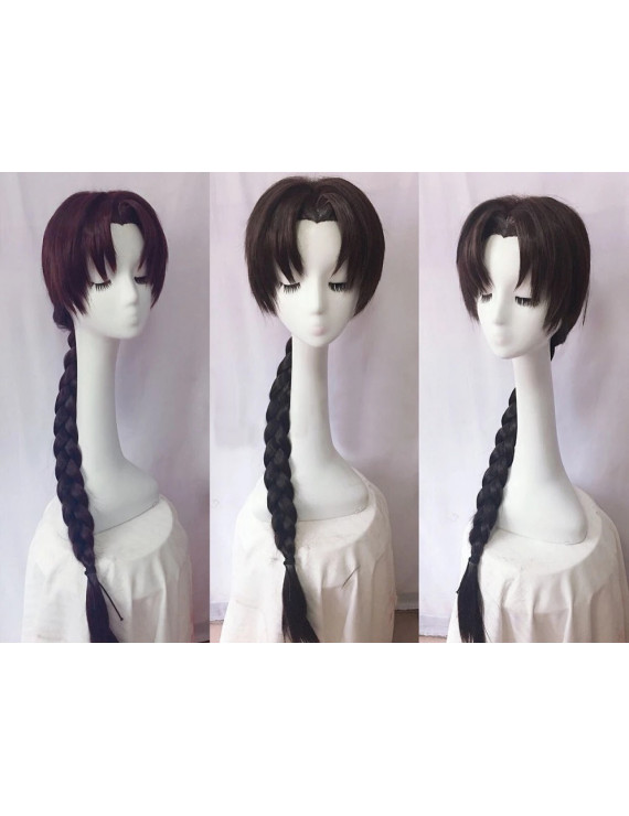 InuYasha Shichinintai Bankotsu Dark Brown Long Cosplay Wigs