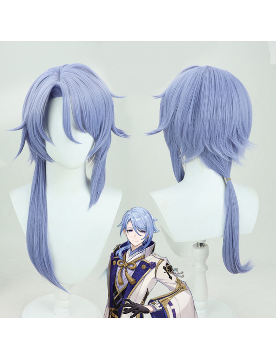 Genshin Impact Inazuma Kamisato Ayato Light Blue Cosplay Wig