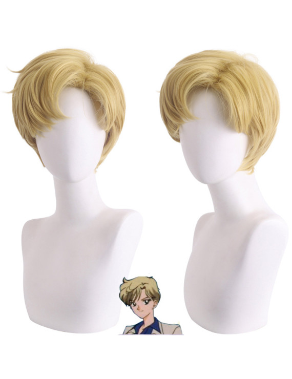 Sailor Moon Tenoh Haruka Short yellow Cosplay Wig