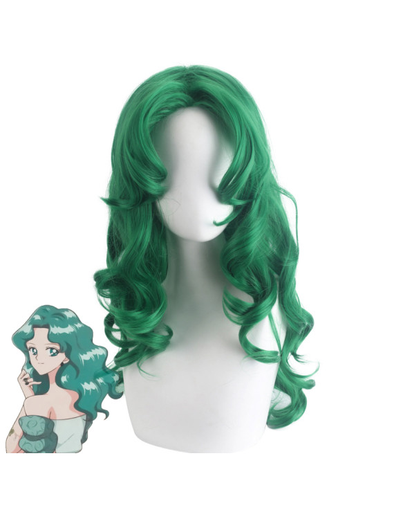 Sailor Moon Kaiou Michiru Green Long Wave Cosplay Wig