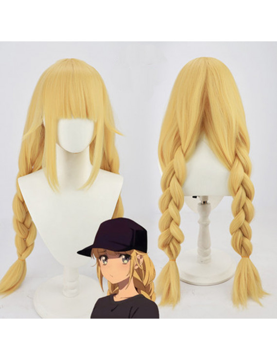 Ya Boy Kongming Tsukimi Eiko yellow Long Cosplay Wig