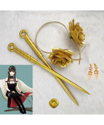 SPY×FAMILY Yor Forger Earrings Headband  Chest button Cosplay Accessory