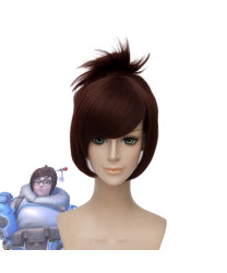 Overwatch Mei Dark Red cosplay Wig